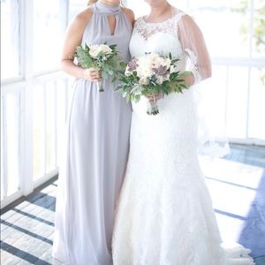 CEREMONY BY JOANNA AUGUST 'Riggs' Chiffon Gown, Size Small, ‘Silver Bells’ color